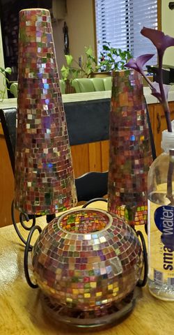 Mosaic tea light candle holders