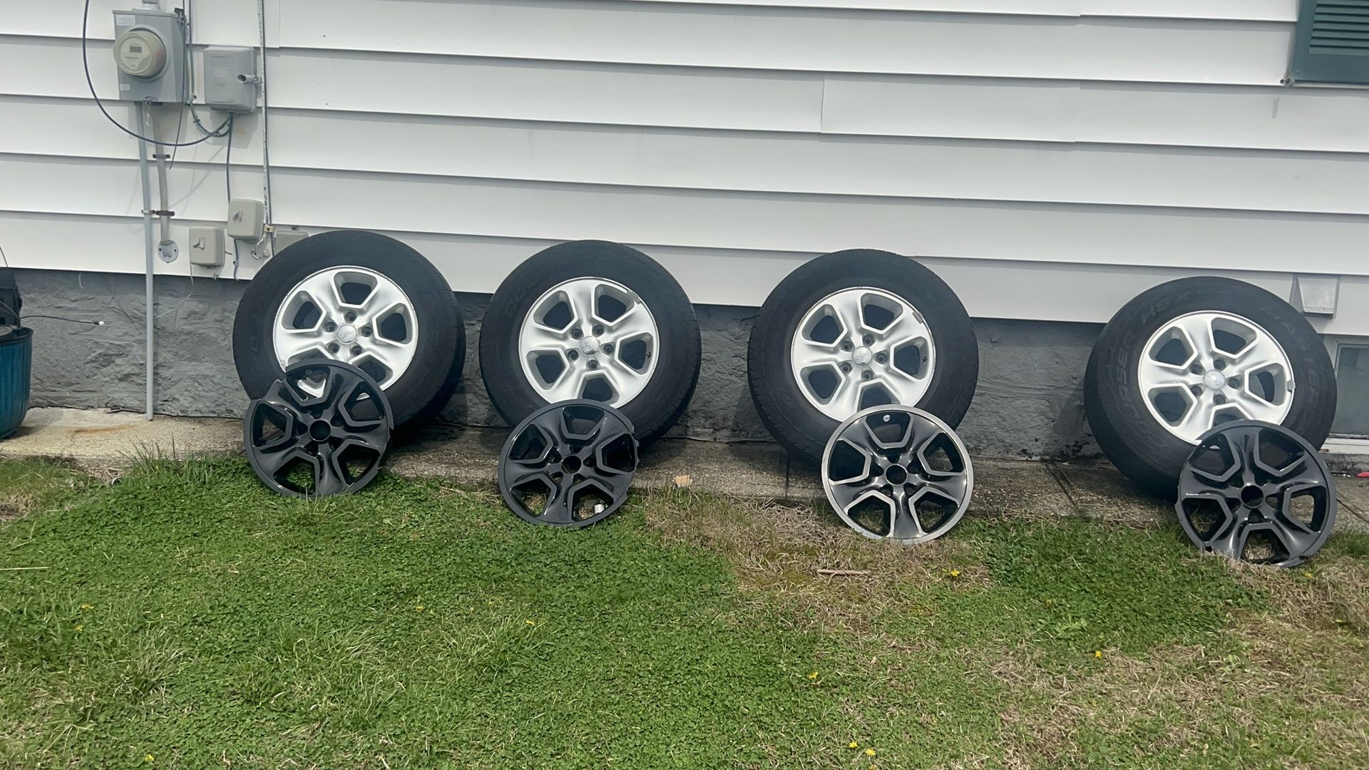Jeep Rims + Tires 245/70R17 — Great Condition — $300 OBO — Available Today!