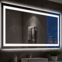 MIRROR - 59” X 36”  Touch Button Bathroom Mirror Dimmable Switchable Color LED with Defogger