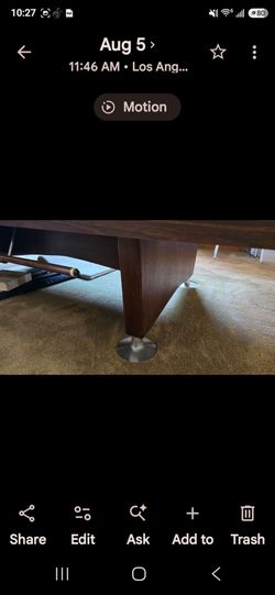 Dark Wood Desk or Table with Metal Feet