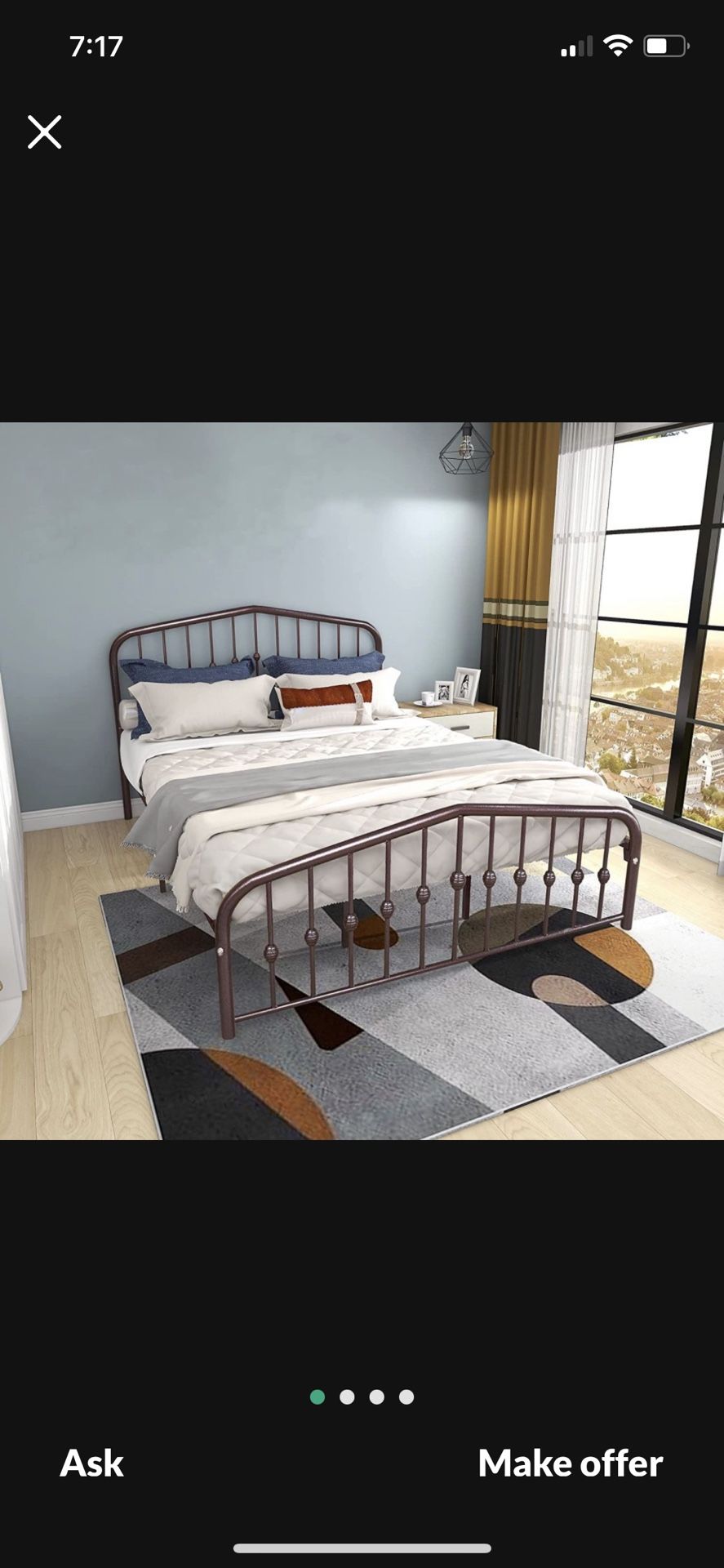 ❌sold Out ❌Metal Bed Frame Queen Size Platform Morden Design Heavy Duty Steel Slate 16 Leg Supports