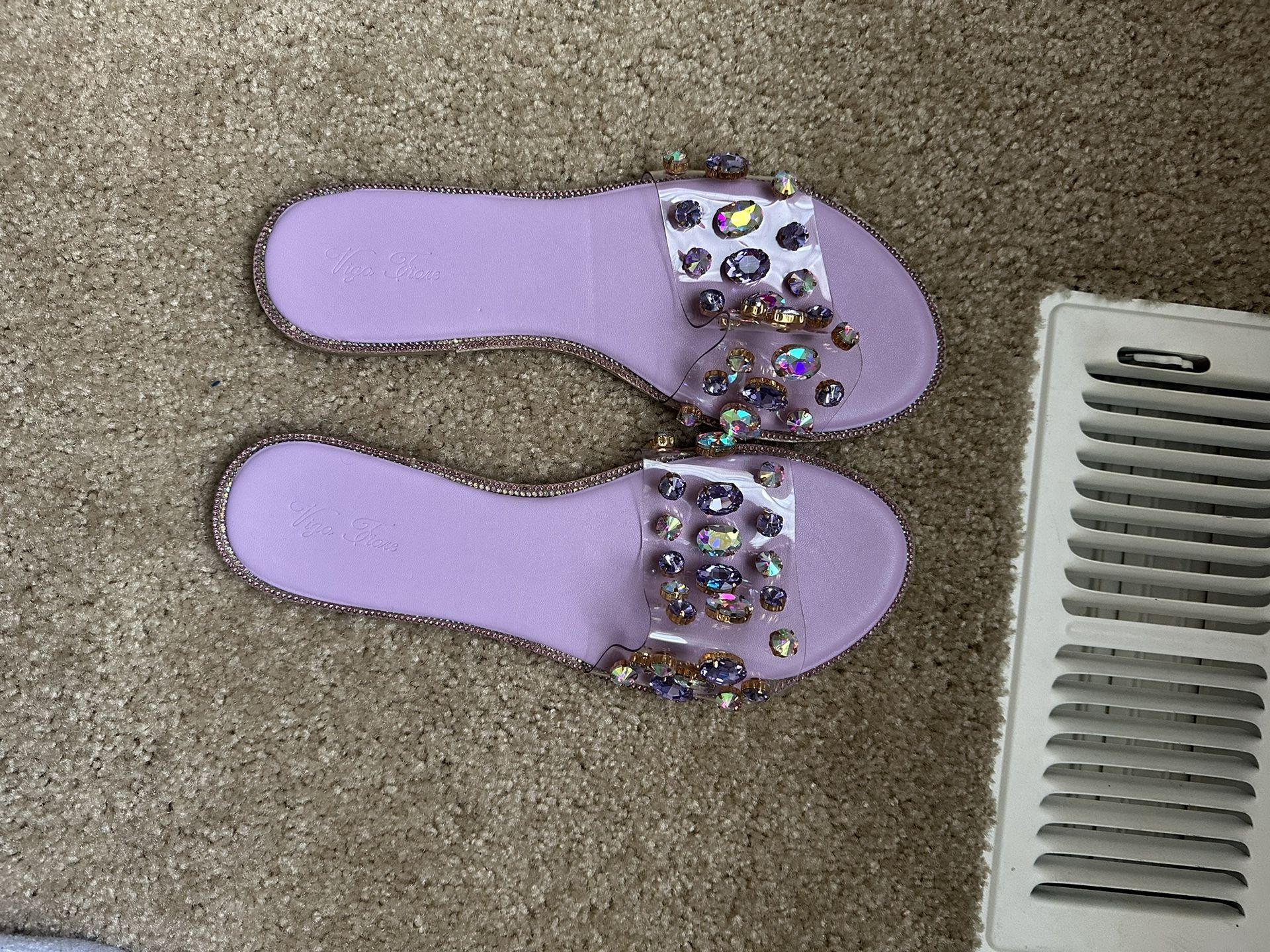 Rhinestone Mule Flat