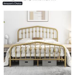 Gold Metal Bed Frame 