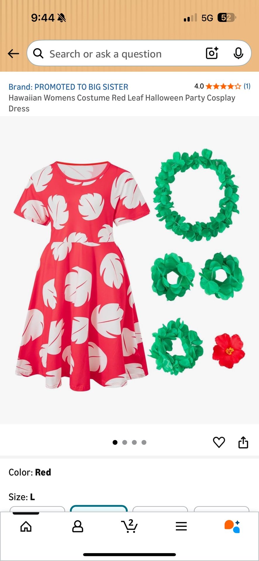 Hawaiian Girls Costume Red Leaf Halloween Party Cosplay Dress