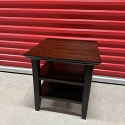 End Table Brown Acadian Solid Wood 19 in. Wide Square Transitional End Table