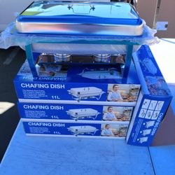 Chafing  Dish Stainless Steel Buffet Set 4 Pieces 11 Quart Complete Chaferb