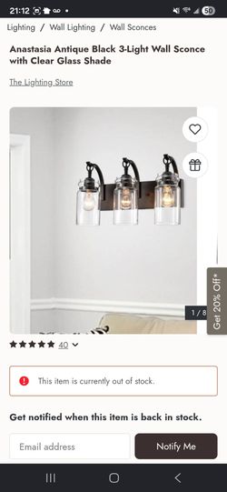 Antique 3 light wall sconce
