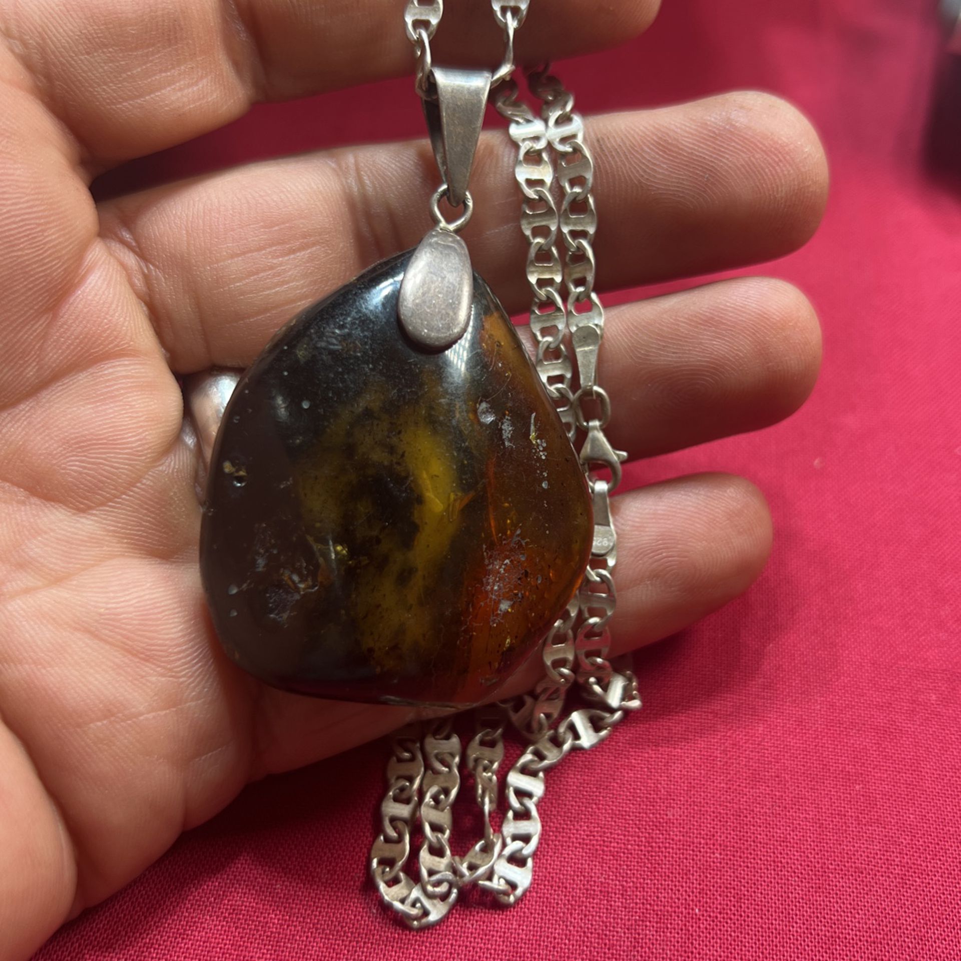 Amber Necklace Silver925 