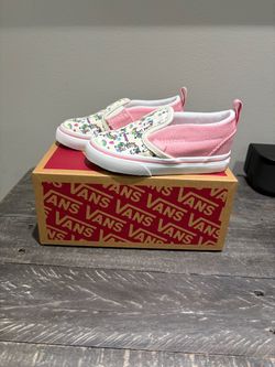 New Vans Slip-On V unicorn pink Toddler Shoes -size 6 1/2