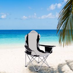 Fishing Camping Chair Seat Cup Holder Beach For Outdoor With Portable Folding Bag