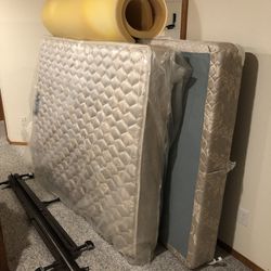 Double Bed Mattress, Box Spring, Frame, and Pad