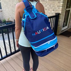 Nautica Collapsible Beach Cooler Tote Backpack