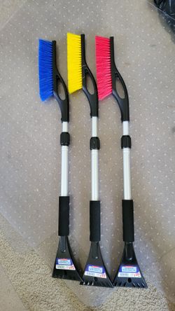 42" Telescoping Snow Brush with Ice Scraper – Set of 3