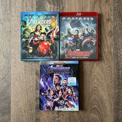 Marvel’s Avengers, Age of Ultron & Endgame Super Hero Films Blu-Ray & DVD Movies