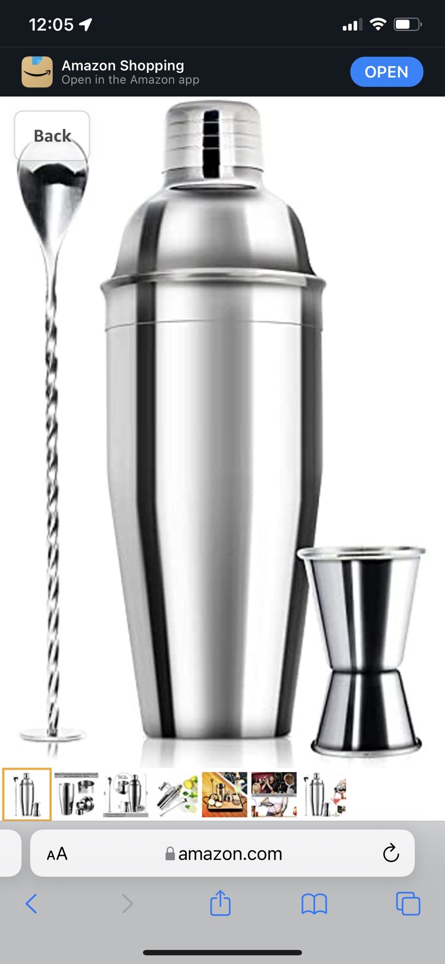 24oz Cocktail Shaker Bar Set - Professional Margarita Mixer Drink Shaker and Measuring Jigger & Mixing Spoon Set - Professional Stainless Steel Bar To
