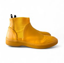 Jack Erwin Canary Yellow Leather Chelsea Boots Gum Sole Premium Designer Style