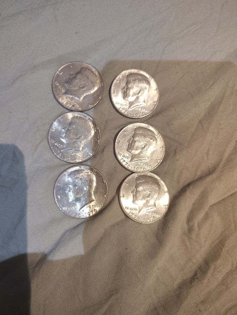 6 Half Dollar Coins Conmemorativas Doble Fecha$18 Dlrs