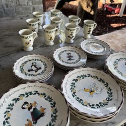 Vintage Disney Plates And Cups 