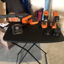 Ridged  Impact, Drill, Two Batteries, Charger, And Blower.