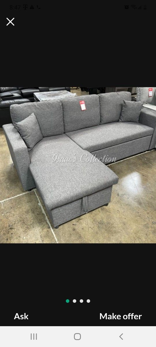 Gray Pull Out Sofa Sleeper New 