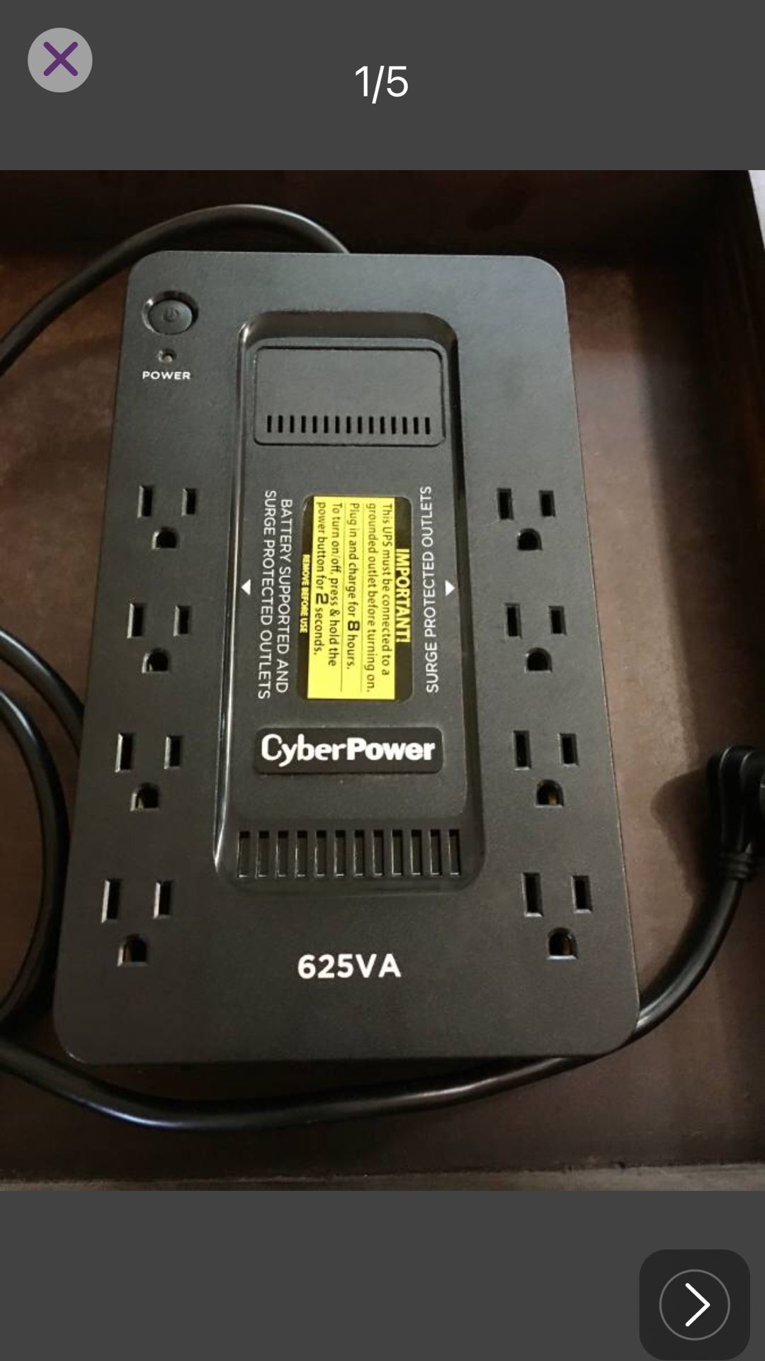 Power backup - CyberPower XC625 625VA/375W 8 Outlets UPS - Like New 