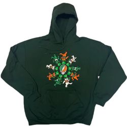 Grateful Dead Irish Bears Dancing Bear Hoodie - Celtic Dancing Bears Hoodie Top Sweater Sweatshirt Men's Size M Medium 