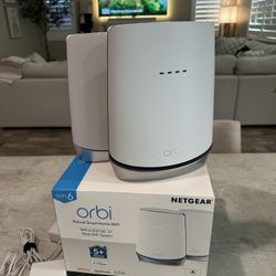 NETGEAR Orbi WiFi 6 Cable Modem Router + Satellite Extender, AX4200, Covers 5000 sq. ft., 40+ Devices