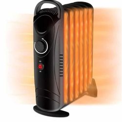 0180: Oil Filled Radiator Heater - 700W Portable Space Heater Radiator with Adjustable Thermostat, Automatic Power-off and Durable Quiet Oil Space Hea
