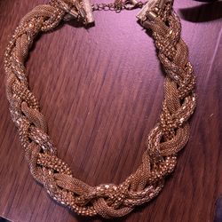 Braided Gold Multi chain Rope Necklace