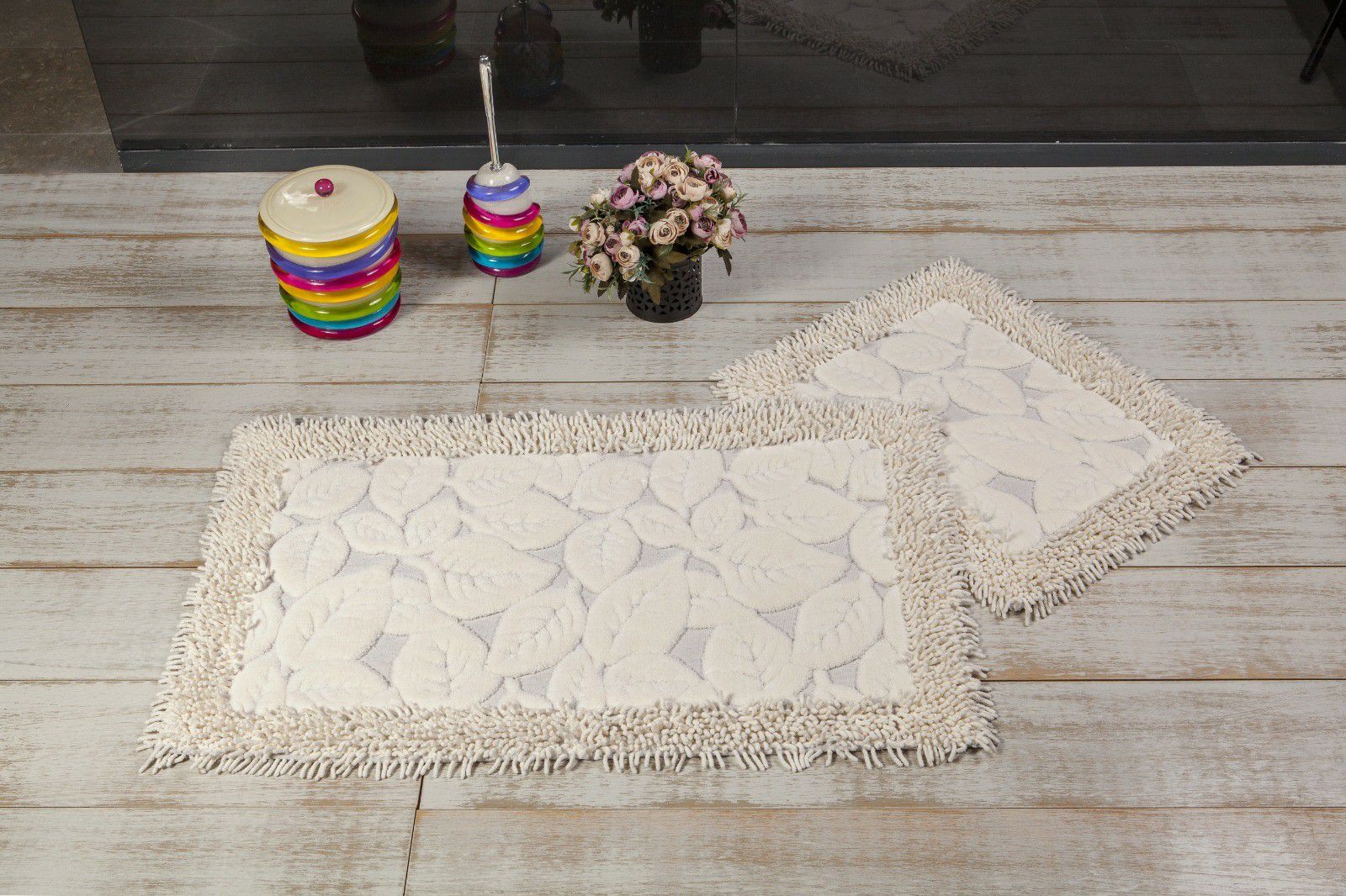 Bathroom, kitchen rugs(mats). Cotton, organic. Washable and very soft.
