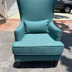 Teal Modern Wingback Accent Chair