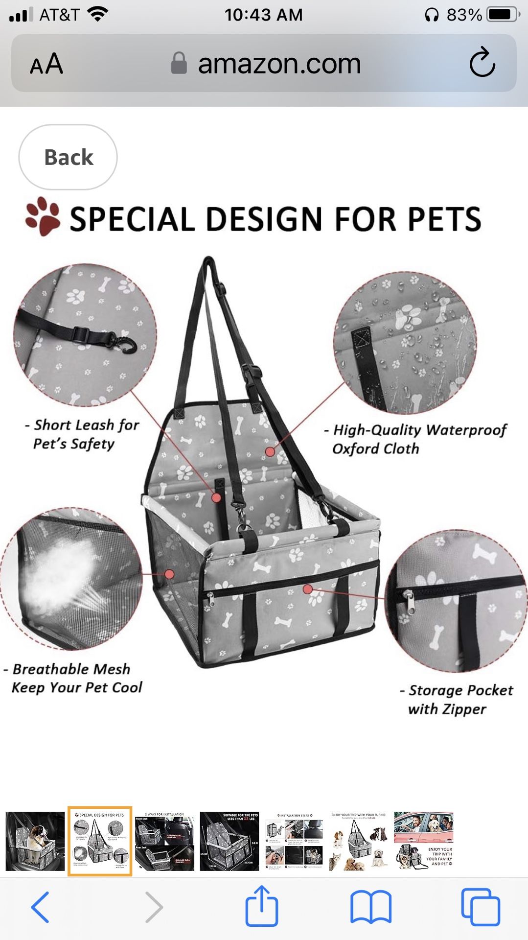 Car Seat Booster for Dog