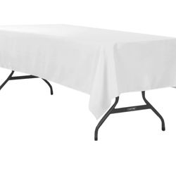 60"x120" Rectangular Premium Polyester Tablecloth - White