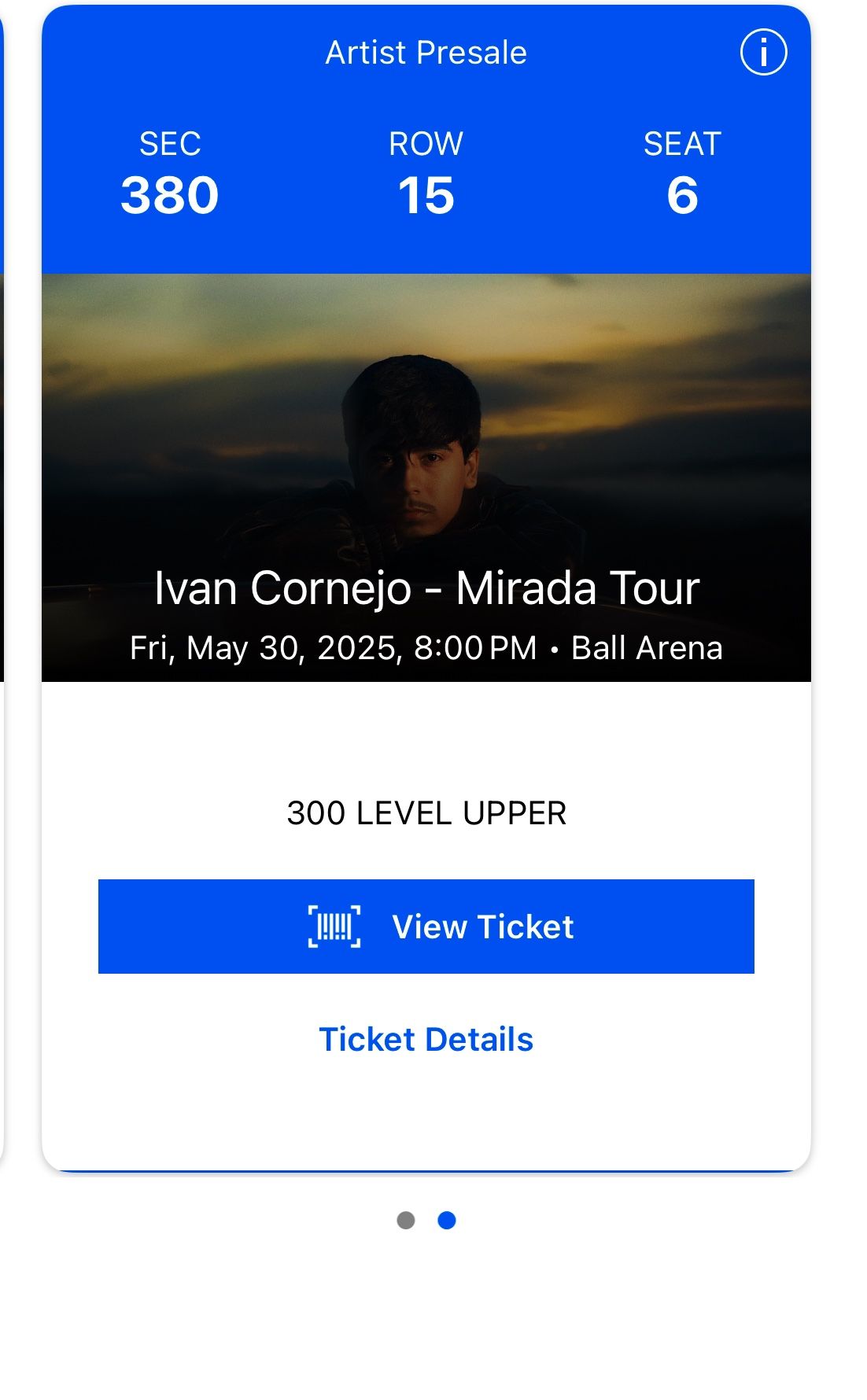 Ivan Cornejo Ticket