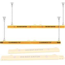 NEW - Underpass Height Limit Bar, MAX HEIGHT 7' 3" Bridge Height Restrictor, Overhead Clearance Barrier with Reflective Yellow Stripes, Parking Lots, 