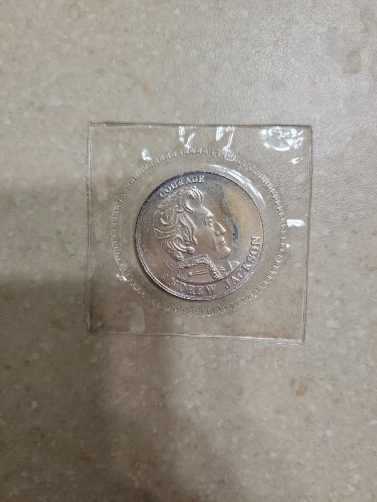 1995 Andrew Jackson 1/2 Oz 999 Silver Coin.  Sealed 