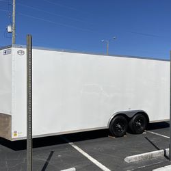 **2025 White Enclosed Cargo Trailer 8.5x20 (Used Like New) — Incredible Price, Ready to Go**