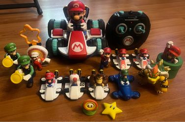 MarioKart RC Remote Control Car & Super Mario Nintendo Toy Lot Of 14