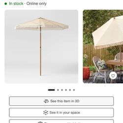 7.5'x7.7' Hexagon Macrame Outdoor Umbrella 