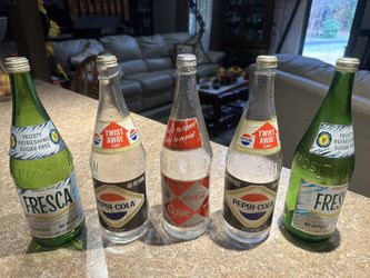 1970s screwtop Pepsi bottles $40 each labels in excellent condition