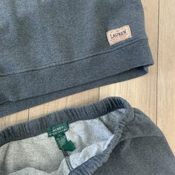 Ralph Lauren size L Set Of Sweatshirt Sweatpants Dark Gray