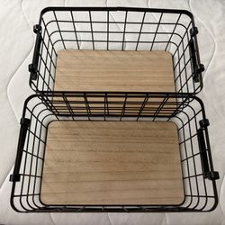 2 Pc Sonoma Metal Storage Baskets 