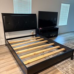 Queen bed frame & nightstands