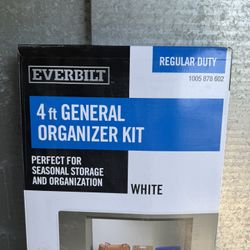 Everbilt 4 ft. General Organizer Kit. Closet, Bathroom, Hallway Organizer.