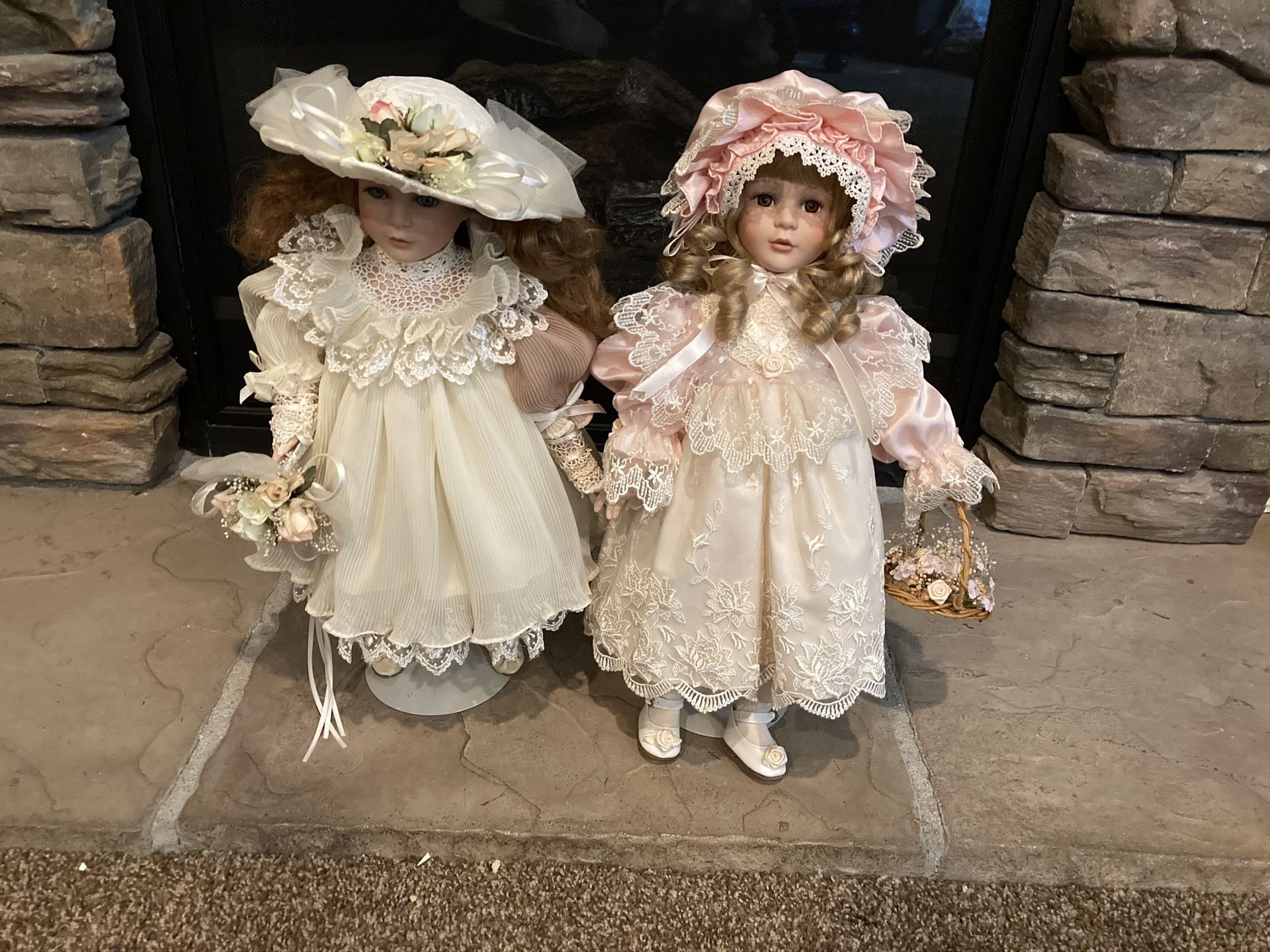Two Porcelain Antique Dolls