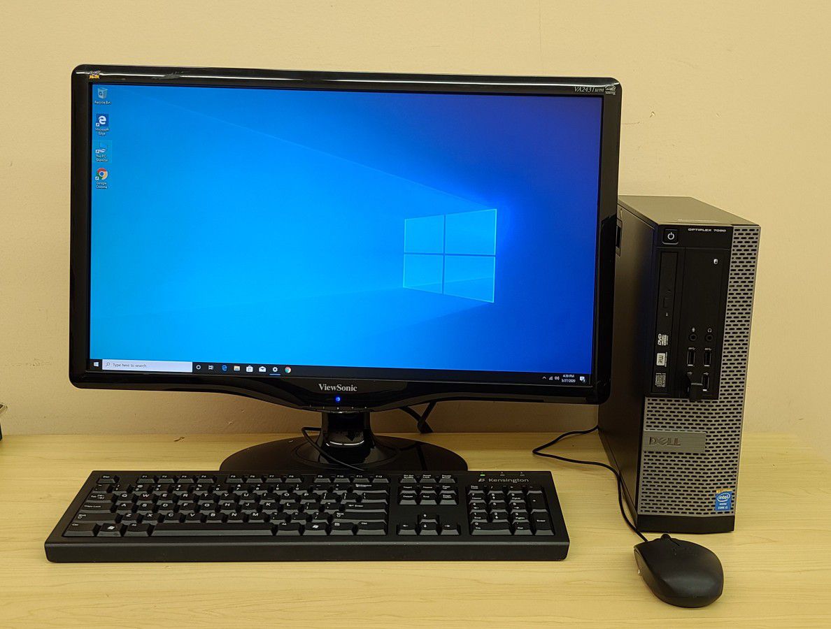 Dell Desktop Optiplex i5 windows 10 Pro 24"