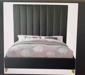 Upholstered queen size bed