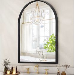 Arch 20x16 in Mirror, Wall Mounted Mirror, Black Vanity Wall Mirror Metal Frame Home Decor New
