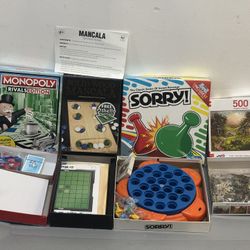 Board games , sorry! Mancala, monopoly rivals edition, 50pc puzzle