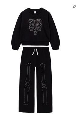 Studded Skeleton girls sweatpant set size XL girls new
